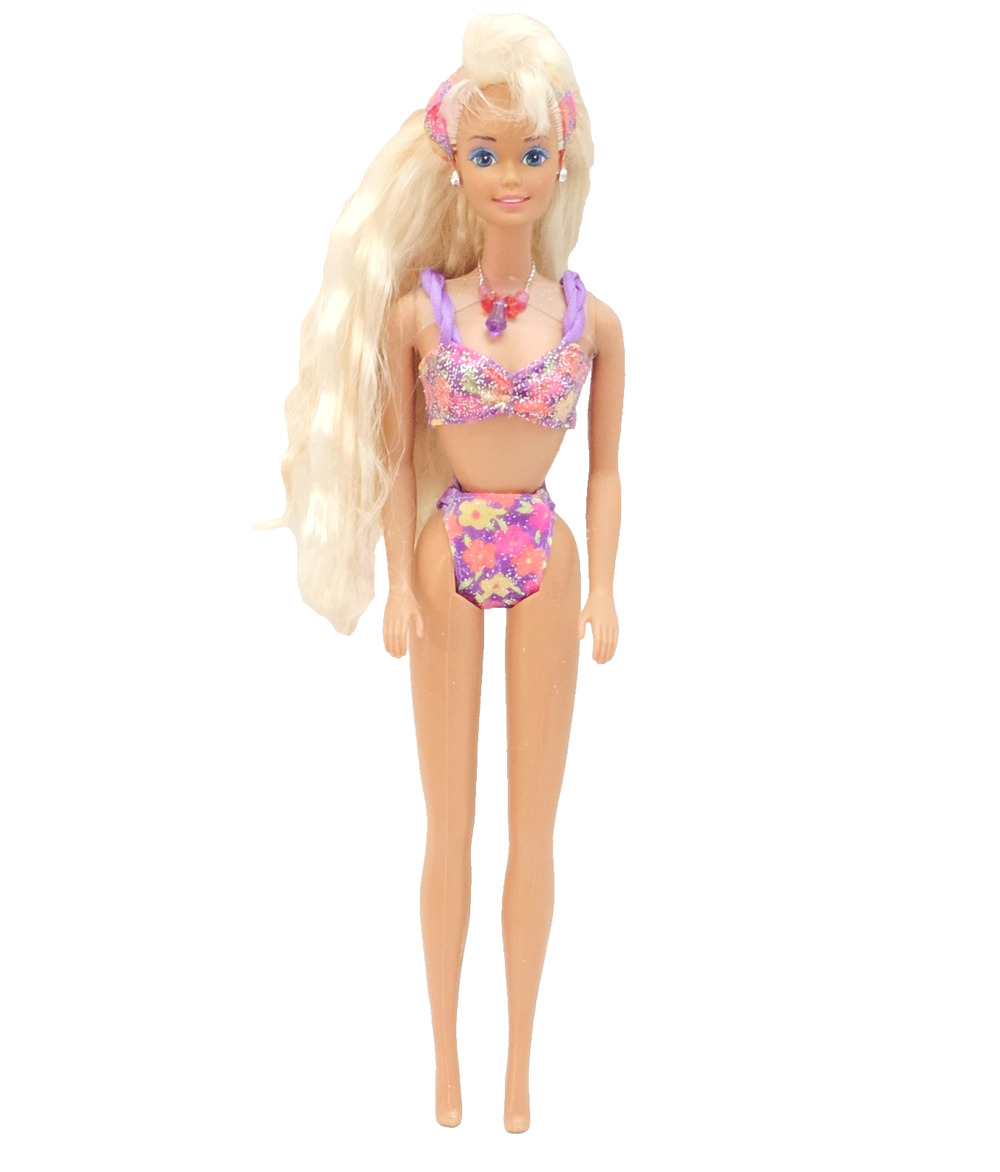 1992 Glitter Beach Barbie #3602 Vintage Mattel Doll Original Bikini Jewelry